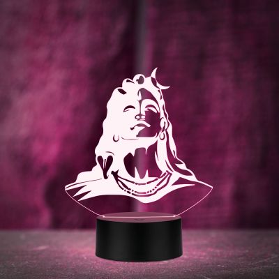 3D Illusion Adiyogi Shiv God Night Lamp with multicolored Led Light for Home Office Pooja Room Decor Light